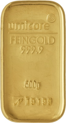 500g Goldbarren Umicore (Gussbarren)