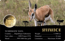 Gold African Springbok Münze