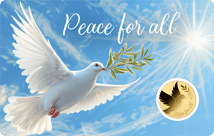 Gold Friedenstaube Münze (Auflage: 50.000)