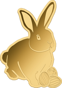 Gold Osterhase Münze
