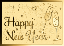 Gold Happy New Year Münze