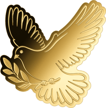 Gold Friedenstaube Shaped Coin