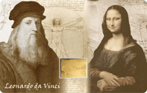 Gold Leonardo Da Vinci Collage Münze