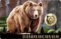 Gold Eurasischer Braunbär Münze (Auflage: 50.000)
