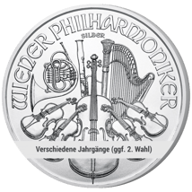 1 Unze Silber Wiener Philharmoniker (verschiedene Jahrgänge | ggf. 2. Wahl)