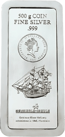 500g Silber Münzbarren Cook Islands