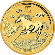 2 Unze Goldmünze Lunar II Pferd 2014