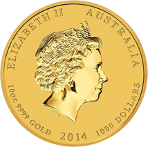 10 Unze Goldmünze Lunar II Pferd 2014