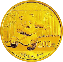1/2 Unze Gold China Panda 2014
