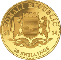 1/50 Unze Gold Somalia Elefant 2014