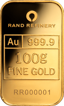 100g Elefanten Goldbarren (Rand Refinery)