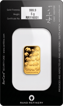 5g Elefanten Goldbarren (Rand Refinery)