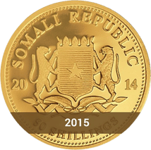 1/25 Unze Gold Somalia Elefant 2015