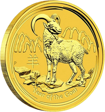 10 Unze Goldmünze Lunar II Ziege 2015