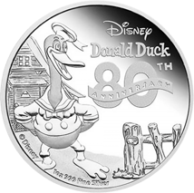 1 Unze Silber Donald Duck 80 Jahre 2014 (PP)