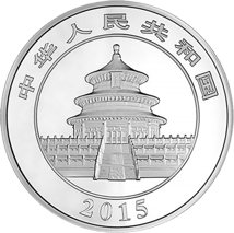5 Unze Silber China Panda 2015 (Polierte Platte)