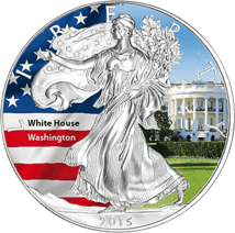 1 Unze Silber American Eagle 2015 (coloriert | White House)