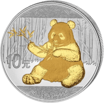 30g Silver China Panda 2017 (partially gold-plated | Mintage: 5,000)