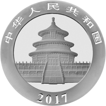30g Silver China Panda 2017 (partially gold-plated | Mintage: 5,000)