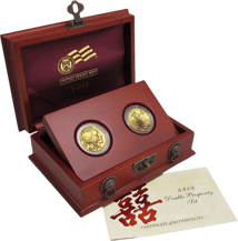 2-Coin Gold Double Prosperity Set (Holzbox & COA)