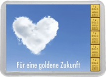 5 x 1g Goldbarren "Für eine goldene Zukunft" (Kippbild)