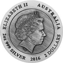 2 Unze Silber Känguru Antik Finish (High Relief | Auflage: 3000 | CoA.)