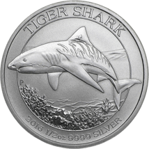 1/2 Unze Silbermünze Tigerhai 2016