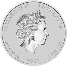 1 Unze Silbermünze Lunar II Hahn 2017