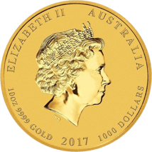 10 Unze Goldmünze Lunar II Hahn 2017