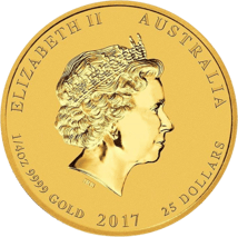 1/4 Unze Goldmünze Lunar II Hahn 2017