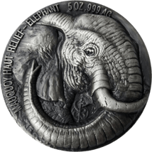 5 Unze Silber Big Five Mauquoy Elefant 2017 High Relief (AF | Auflage: 999)