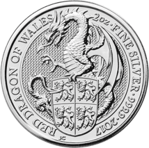 2 Unze Silbermünze Queen's Beasts Red Dragon 2017