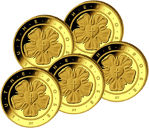 1/4 Unze Gold 50 Euro Lutherrose 2017 (Komplettsatz: A, D, F, G, J)