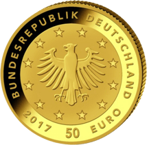 1/4 oz Gold 50 Euro Lutherrose 2017 (Letter: G)