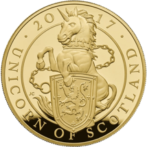 5 Unze Gold The Queen's Beasts Unicorn of Scotland 2017 PP (Auflage: 75 Münzen)