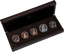 Krügerrand Vintage Set 5 x 1 Unze Gold/Silber/Platin PP (1967, 2016, 2017 | 50 Jahre Krügerrand)