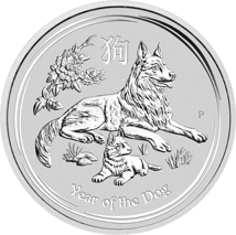 5 oz Silver Lunar II Dog 2018