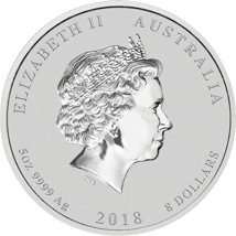 5 oz Silver Lunar II Dog 2018
