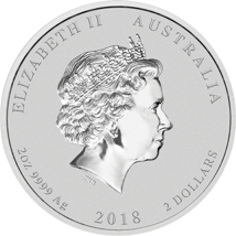 2 Unze Silber Lunar II Hund 2018
