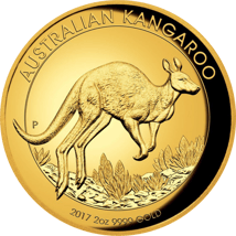 2 Unze Gold Känguru Nugget High Relief 2017 (Polierte Patte | Auflage: 250 Stück)