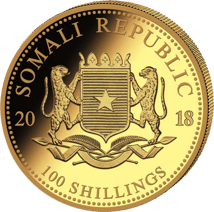 1/10 Unze Gold Somalia Elefant 2018