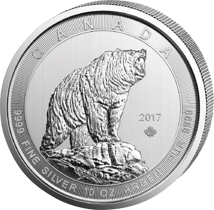 10 Unze Silber Kanada Grizzly 2017