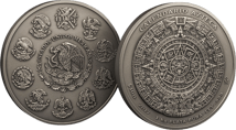 1kg Silber Aztekenkalender 2017 Antik Finish (Auflage: 1.000 | Etui & Zertifikat)