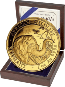 1 Unze Gold Somalia Elefant 2018 PM WMF (Privymark: World Money Fair Berlin | Auflage: 100 Stück)
