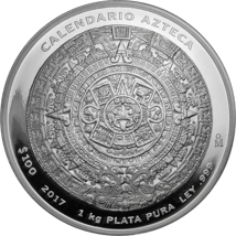 1kg Silver Aztec Calendar 2017 Proof (Mintage: 500 | Case & Certificate)