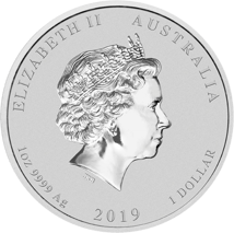 1 Unze Silbermünze Lunar II Schwein 2019