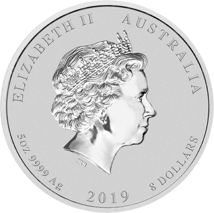 5 Unze Silbermünze Lunar II Schwein 2019