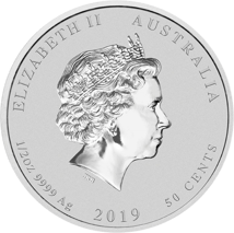 1/2 Unze Silbermünze Lunar II Schwein 2019