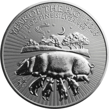 1 Unze Silber Lunar UK Schwein 2019