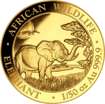 1/50 Unze Gold Somalia Elefant 2019 PP